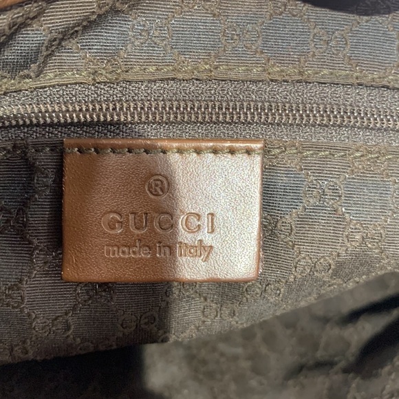 Gucci Vintage Blush Canvas & Brown Leather Jackie Leather & Canvas Shoulder Bag - Picture 11 of 15